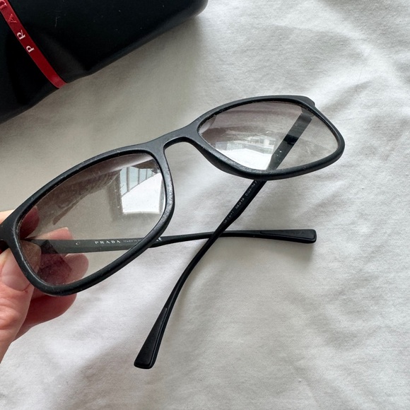 Prada Black Rectangular Sunglasses - Picture 3 of 8